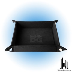 FOLD UP DICE VELVET TRAY W/ PU LEATHER BLACK